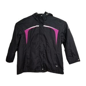 ZeroXposur Winter Coat Women's 2X Black w/ Purple Accents Hooded Full-Zip Filled